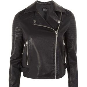 Topshop Blossom Faux Leather Biker jacket